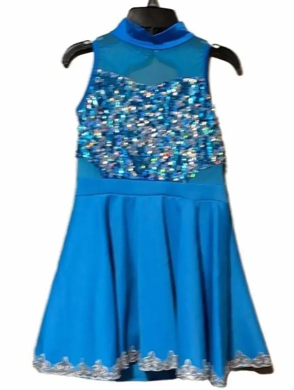 Weissman Blue Sequin Lyrical Dance Costume Dress Size XLC